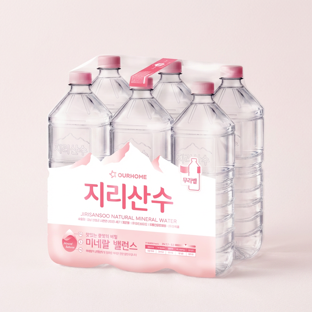 하루특가) 지리산수 생수, 라벨랜덤, 2L, 18개