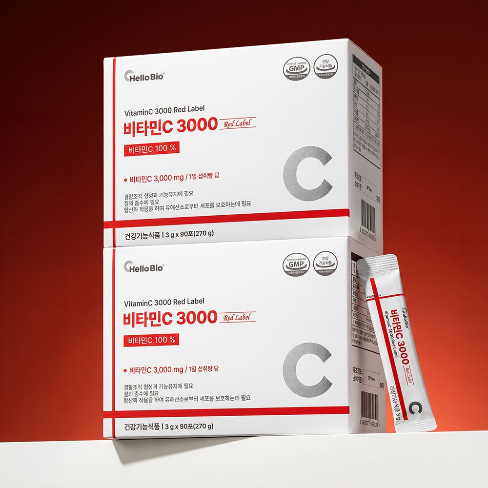 하루특가) 헬로바이오 비타민C 3000 레드라벨, 3g, 90포, 2박스
