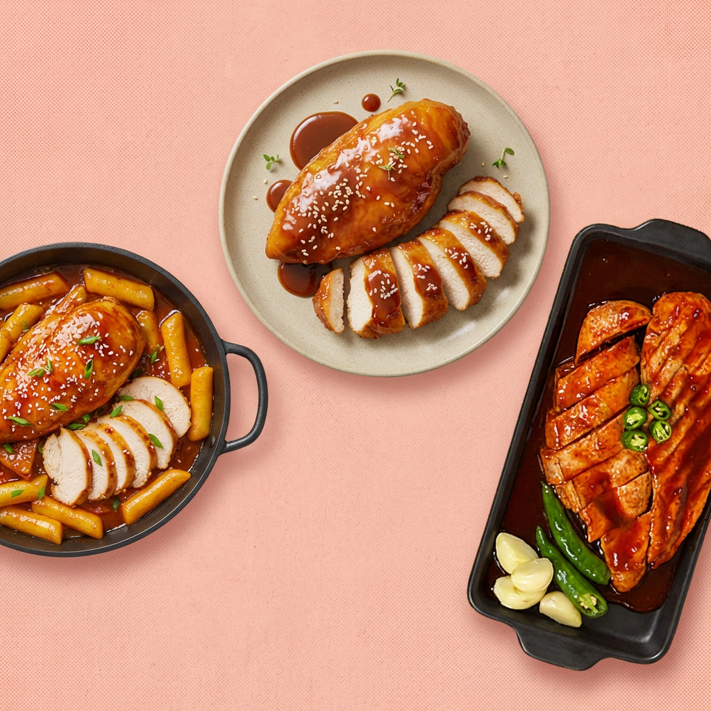 하루특가) 제이닭 통닭가슴살, 숯불치킨맛, 100g, 10개 + 돈까스맛, 100g, 10개 + 떡볶이맛, 100g, 10개