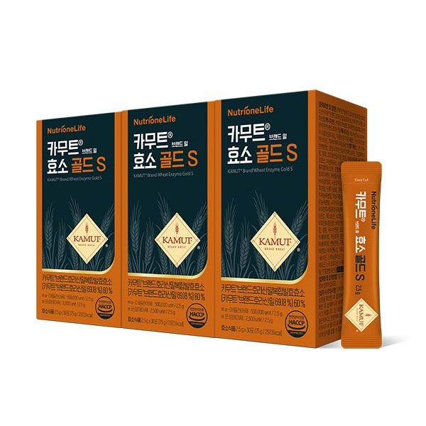 하루특가) 뉴트리원 카무트 브랜드 밀 효소 골드 S, 30포, 3개