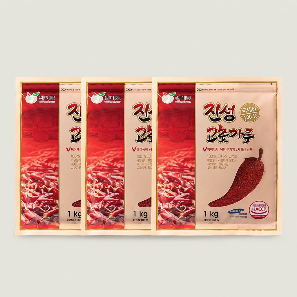 선착순특가) 진성 고춧가루, 보통맛, 1kg, 3개