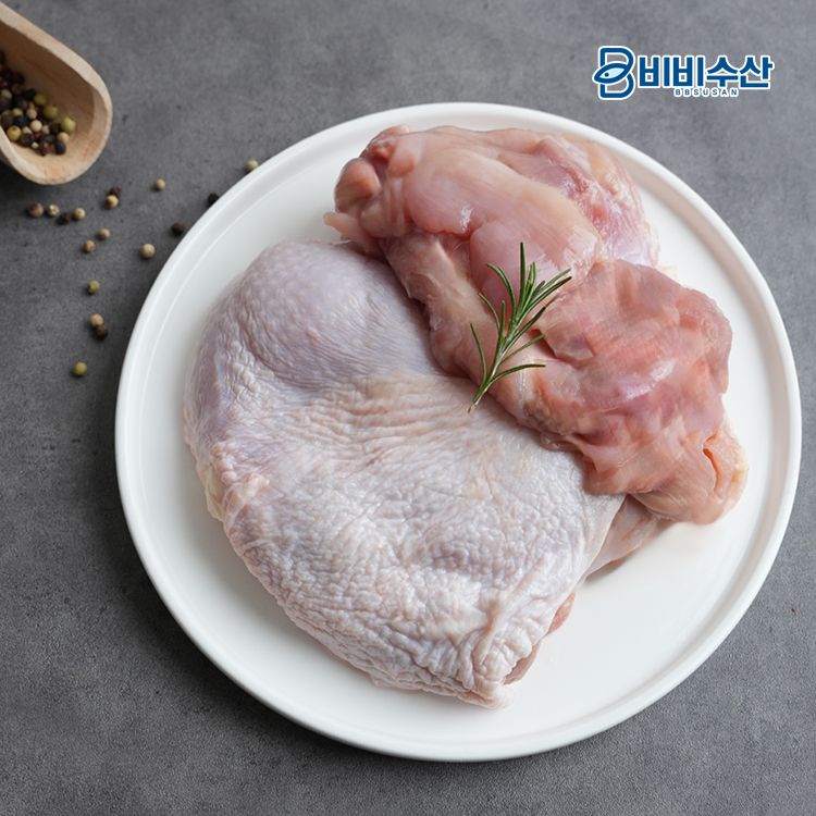 하루특가) 페르디가오 뼈없는 순살 닭다리살 닭정육, 2kg, 2개