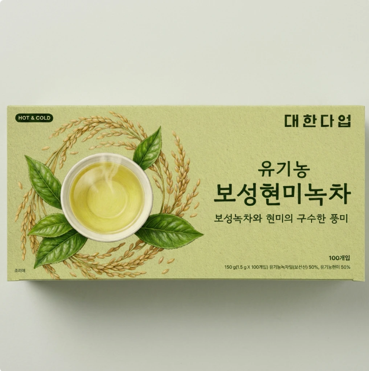 역대급특가) 대한다업 유기농 보성현미녹차 티백, 1.5ml, 100개입, 1개