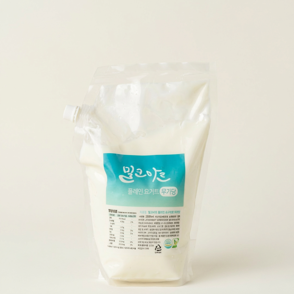 하루특가) 밀크아트 플레인 요구르트, 무가당, 1L, 2개