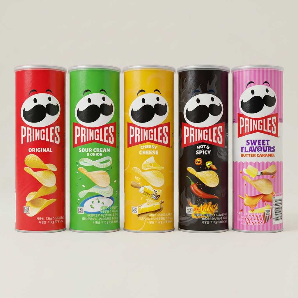 하루특가) 프링글스, 오리지날 1개 + 양파 1개 + 매운 1개 + 치즈 1개 + 버터 1개, 110g, 5개