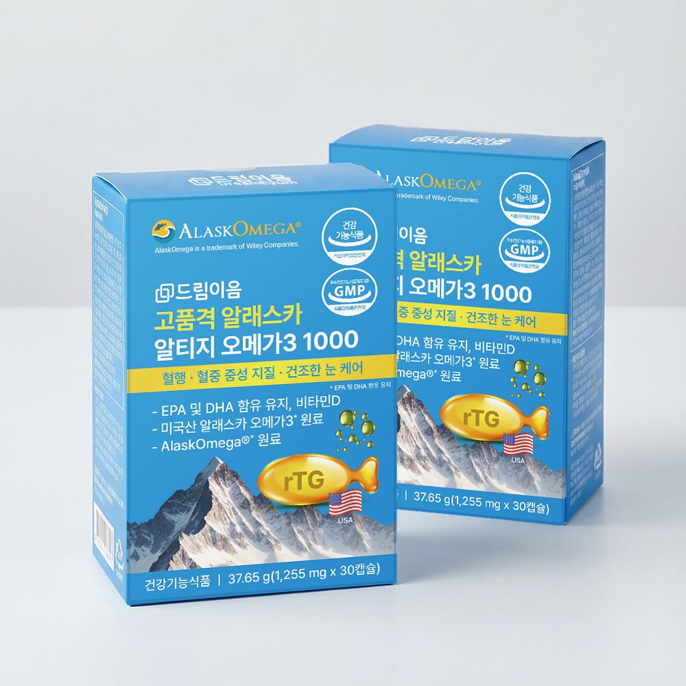 하루특가) 드림이음 고품격 알래스카 알티지 오메가3 1000, 30정, 2개