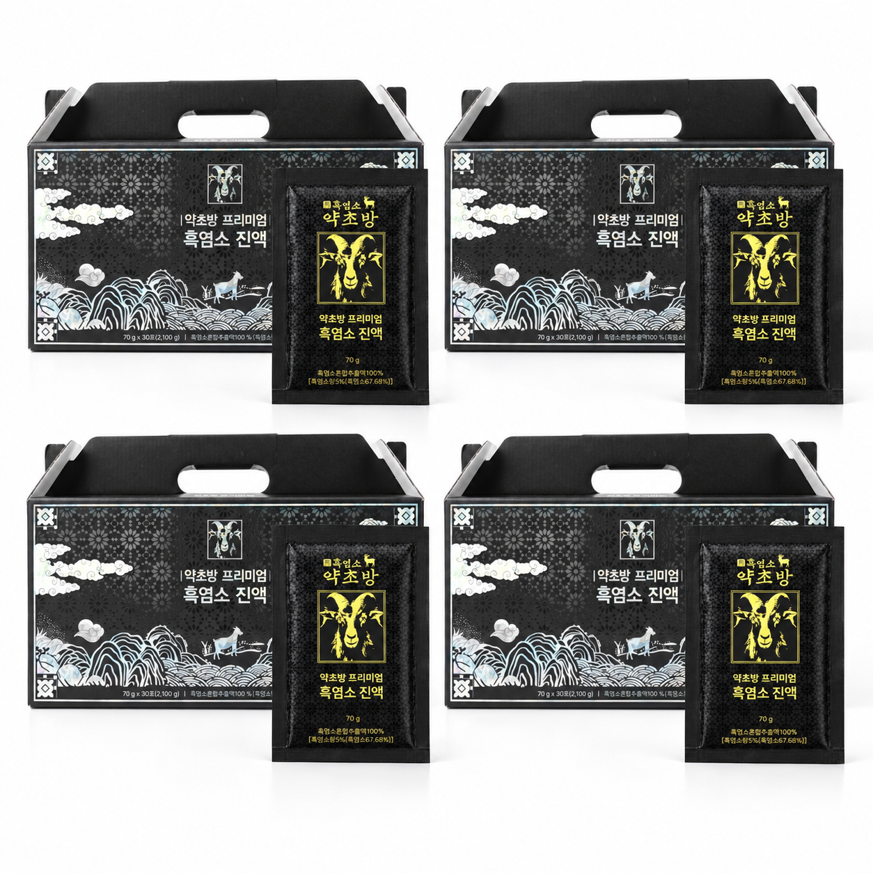 하루특가) 약초방 흑염소 진액, 70g, 30포, 4개