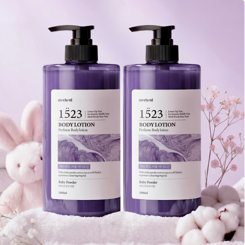 PICK) 메르헨트 퍼퓸 바디로션, 베이비파우향, 1000ml, 2개