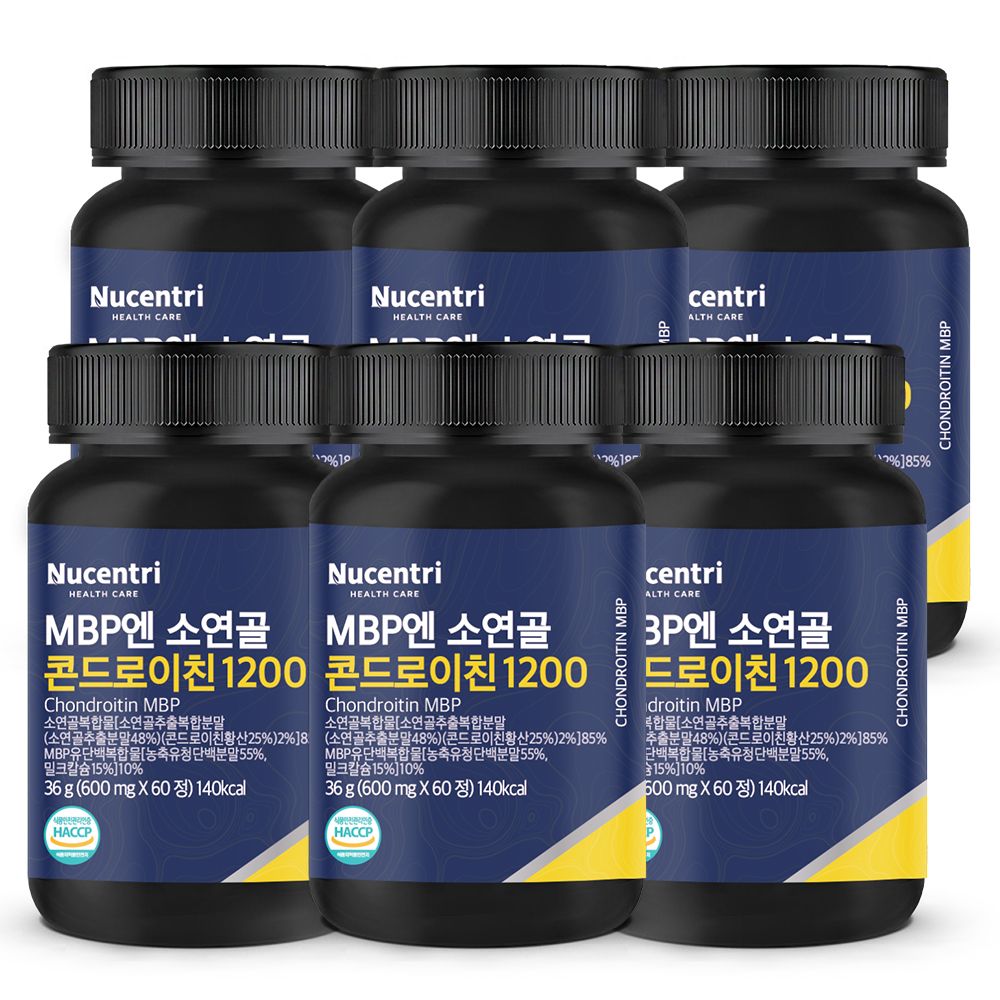하루특가) 뉴센트리 MBP엔 소연골 콘드로이친 1200, 600mg, 60정, 6개