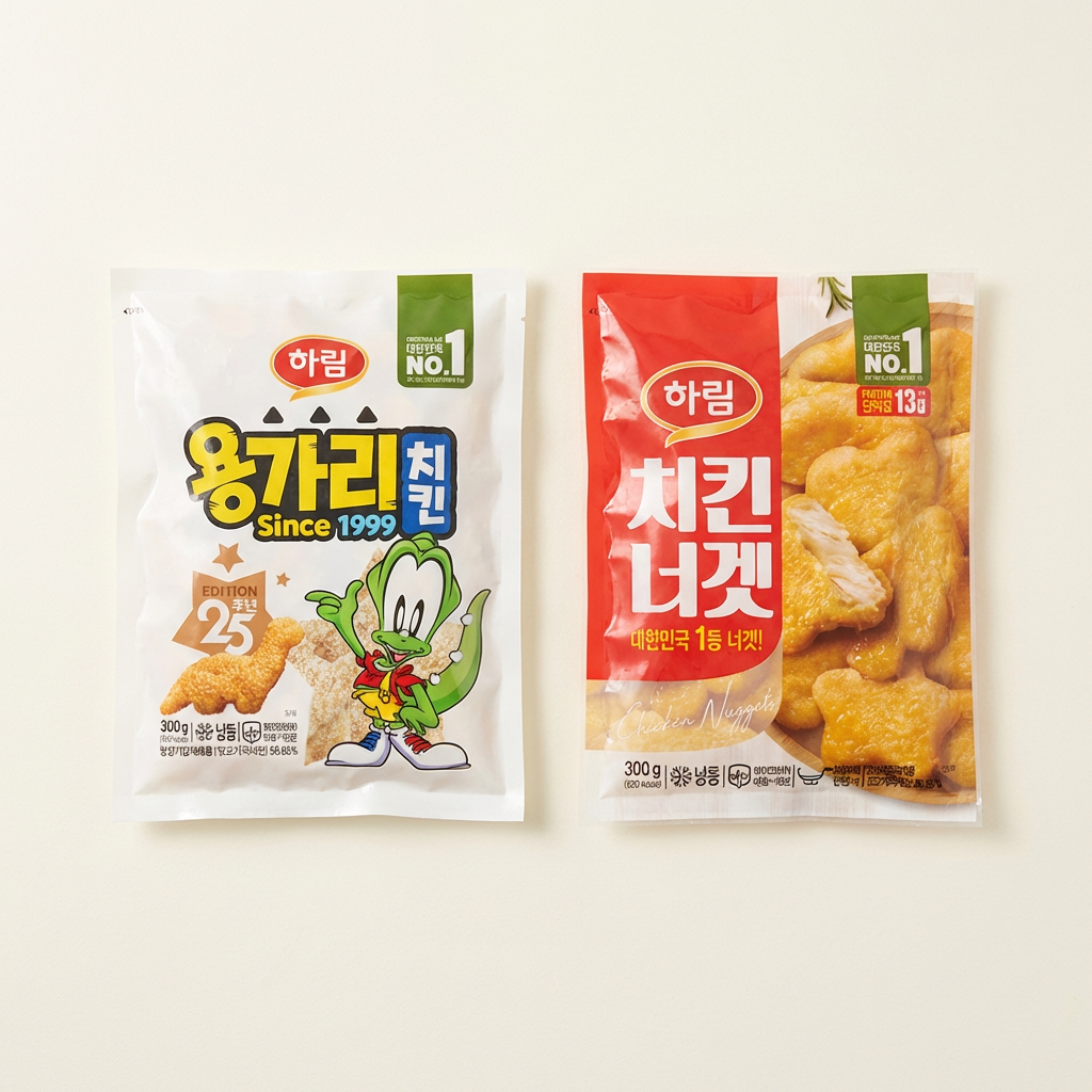 하루특가) 하림 용가리치킨, 300g, 2봉 + 치킨너겟, 300g, 2봉
