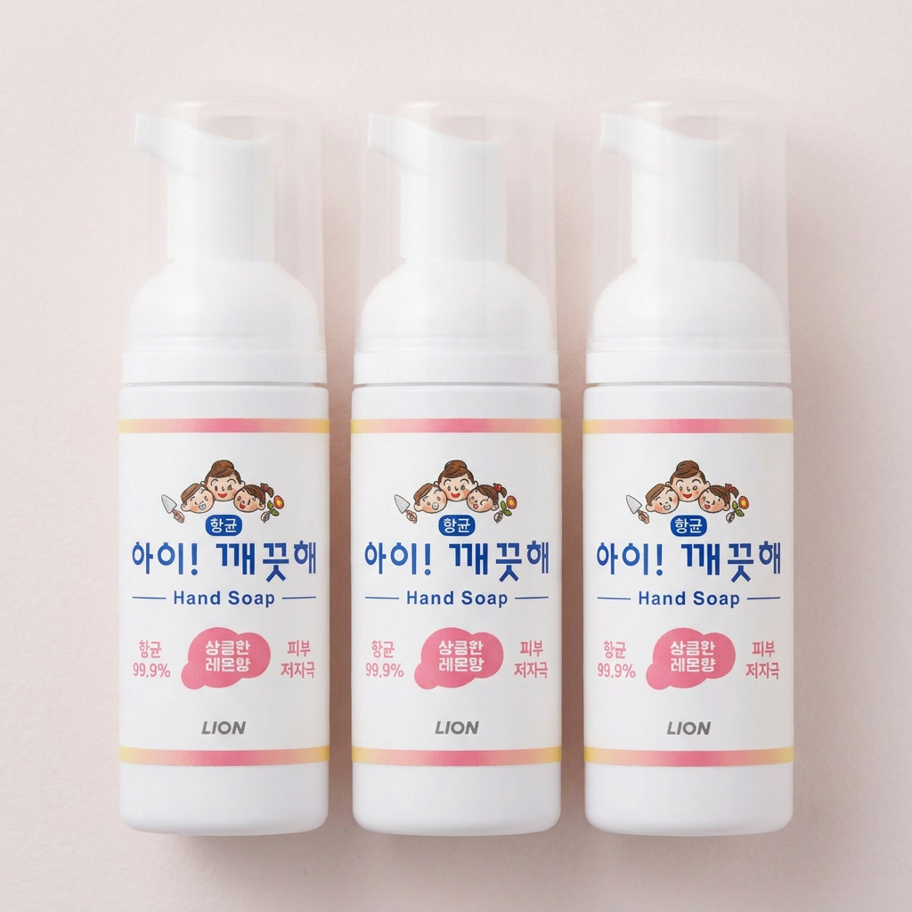 하루특가) 아이깨끗해 향균 폼 휴대용 핸드 솝, 레몬향, 50ml, 3개
