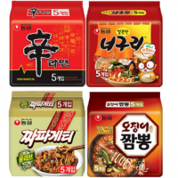신라면 5봉 + 너구리 5봉 + 짜파게티 5봉 + 오징어짬뽕 5봉 (총 20봉)