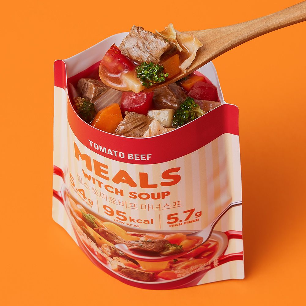 하루특가) 밀스 마녀스프 토마토비프, 300g, 4팩