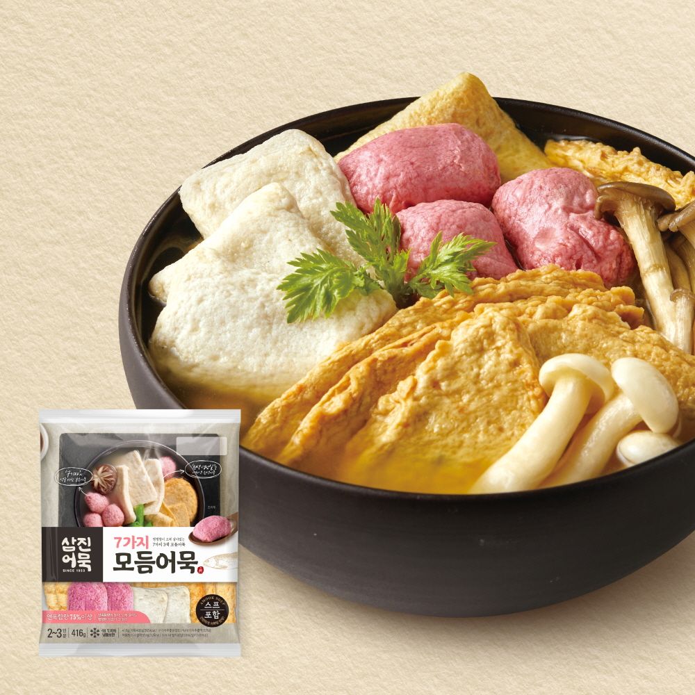 하루특가) 삼진어묵 7가지 모듬어묵, 냉동, 416g, 3개