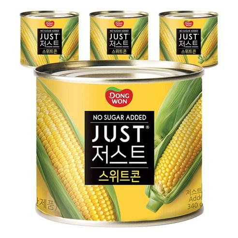 [쿠팡] 동원 JUST 노슈가 스위트콘, 340g, 4개(4,560원/무료)