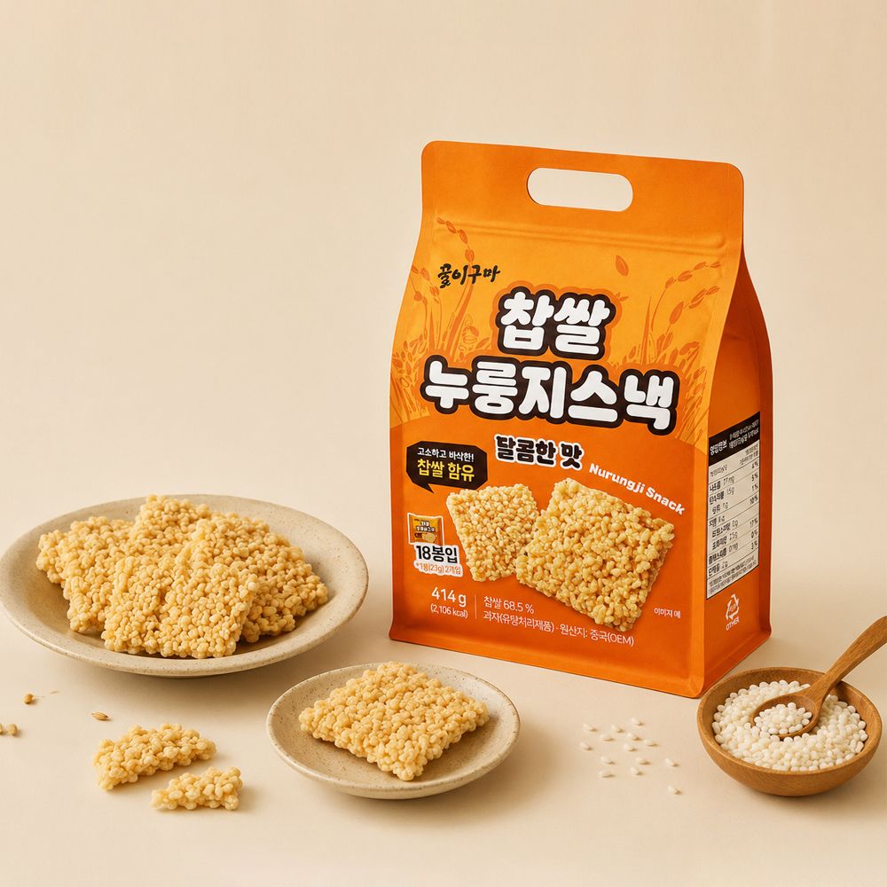 하루특가) 꿀이구마 찹쌀 누룽지스낵, 414g, 2개