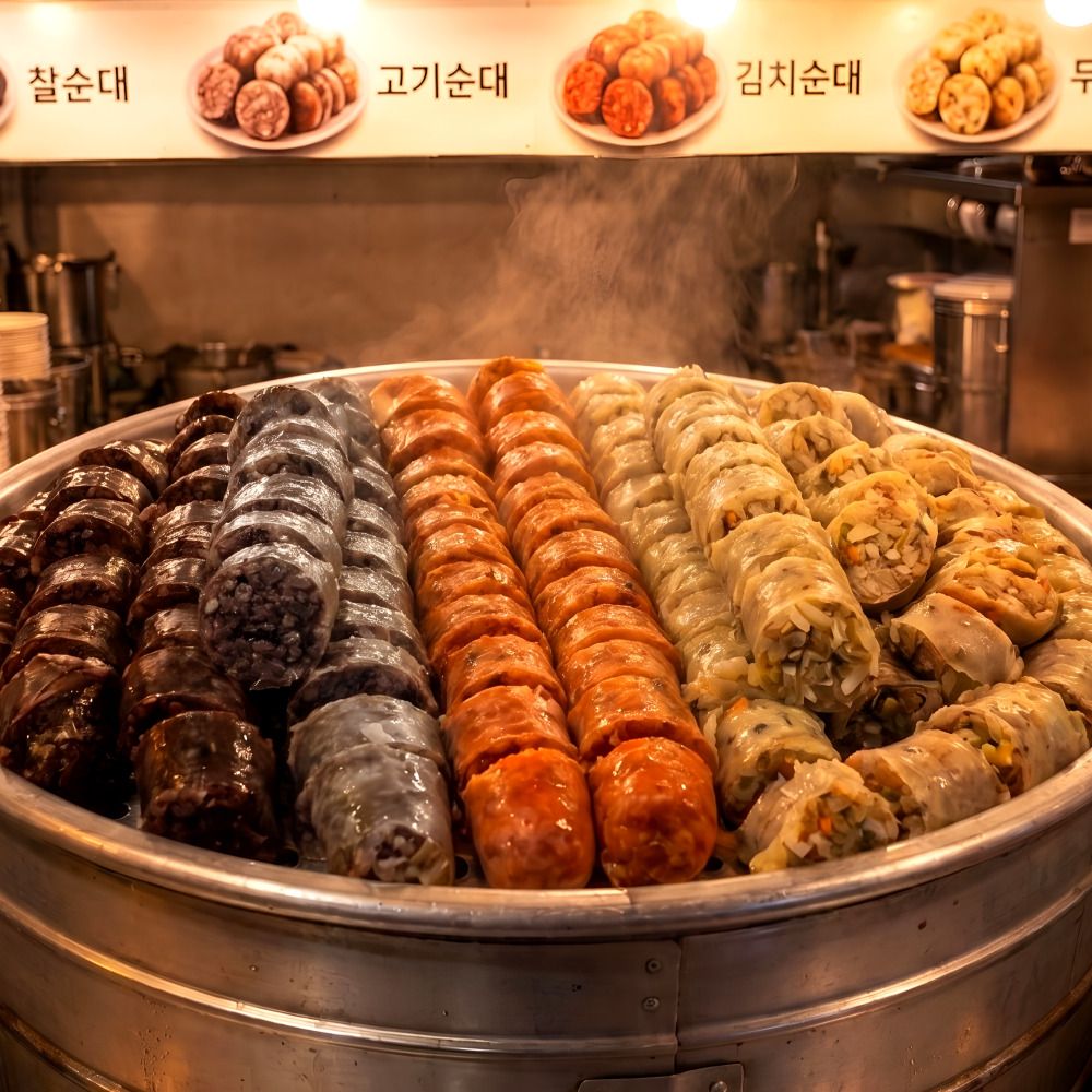 하루특가) 가마솥 순대트럭 모듬 4종 순대, 400g, 2팩