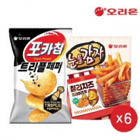 오리온 포카칩 트리플페퍼M(60g) x 6개 + 눈을감자 칠리치즈 프라이즈(56g) x 6개