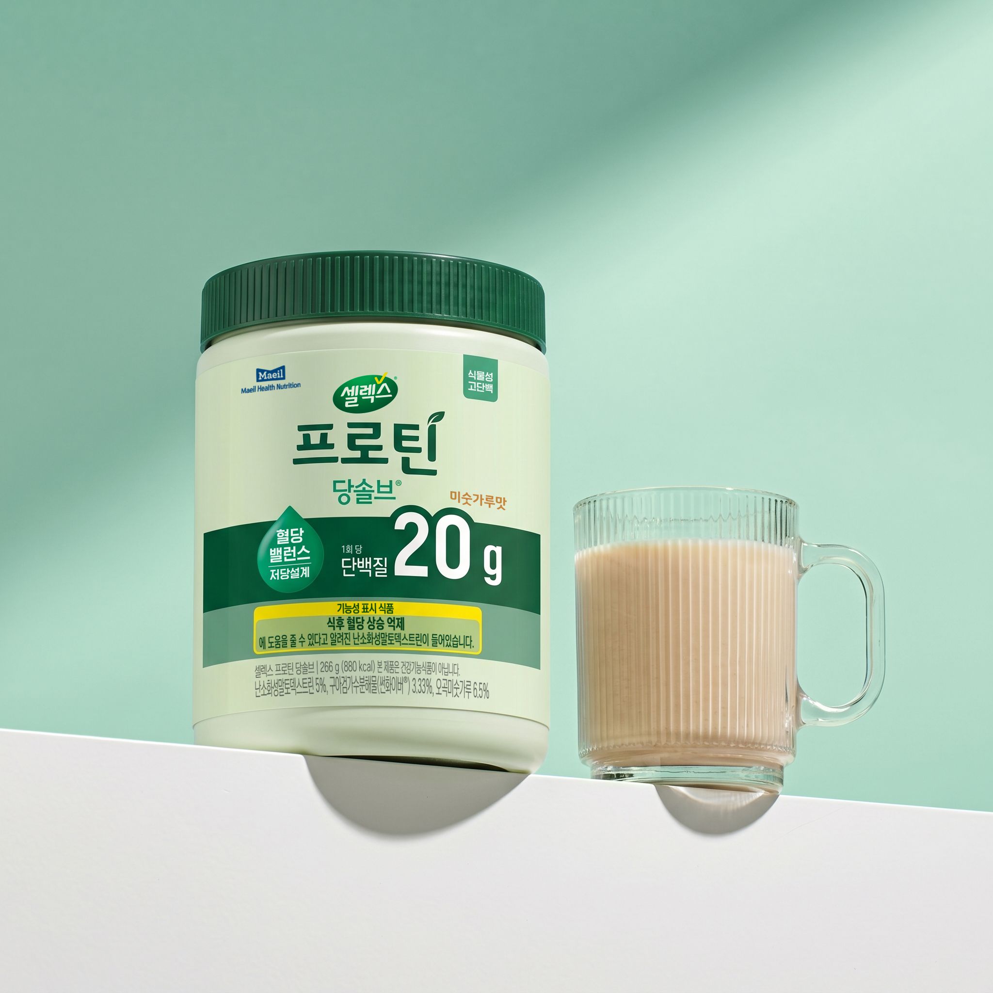 하루특가) 셀렉스 프로틴 당솔브 혈당밸런스, 미숫가루맛, 266g, 2통