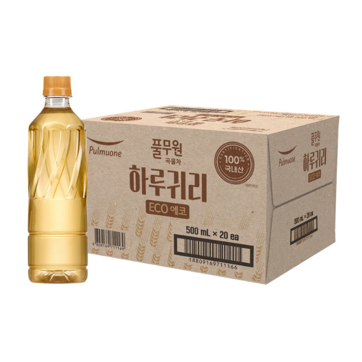 하루특가) 풀무원 하루귀리 무라벨, 500ml, 20개