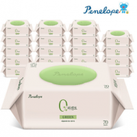페넬로페 물티슈 70g 고평량 0퍼센트 그린 20팩 캡형 유해성분 피부자극 0%