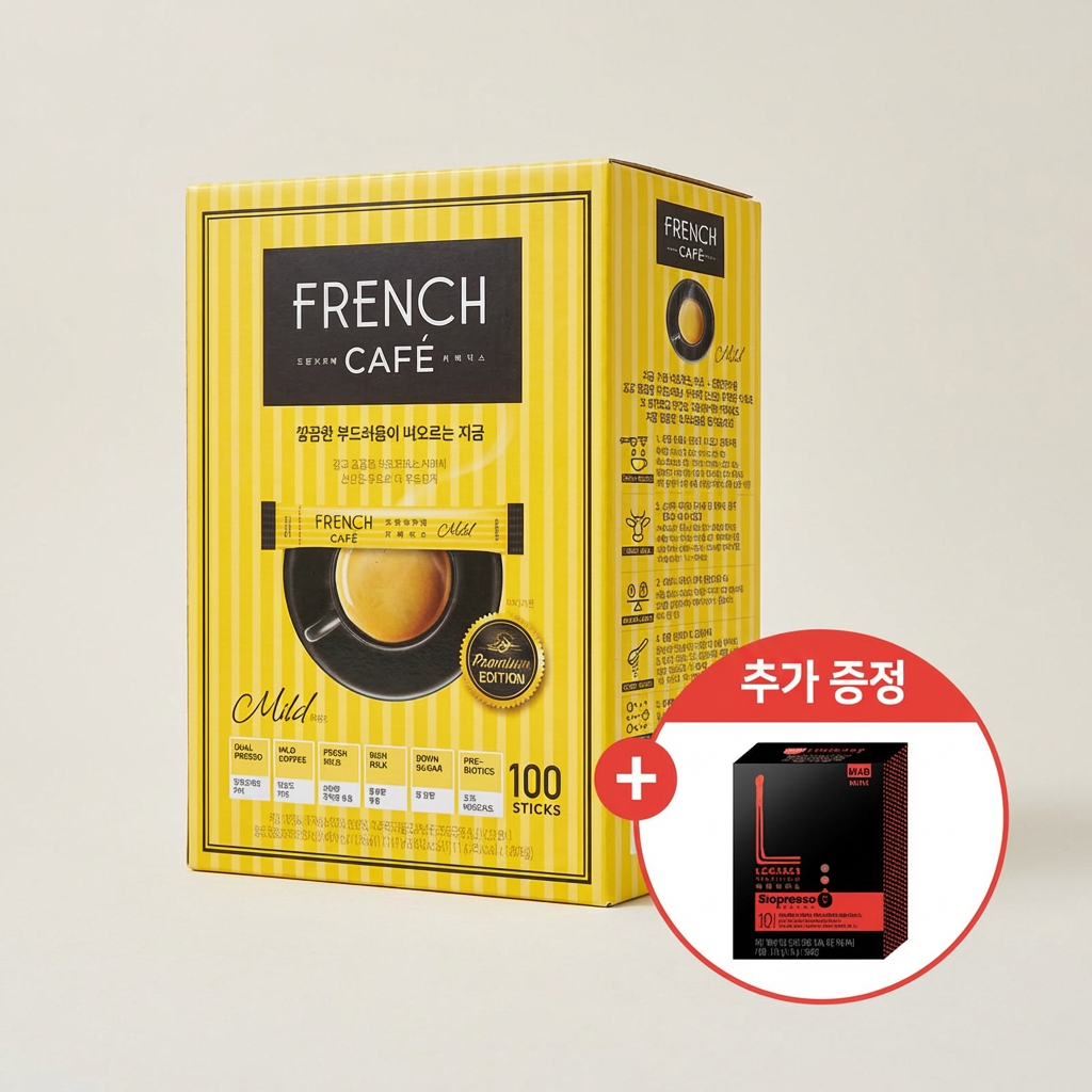 하루특가) 남양 프렌치카페 카페믹스 마일드, 11.1g, 100개입, 1박스 + 루카스나인 시그니처 아메리카노, 1.15g, 10개입, 1박스