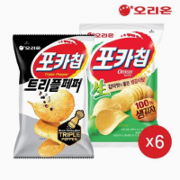 [브랜드데이][햇감자]오리온 포카칩 트리플페퍼 60g 6개 + 어니언 66g 6개