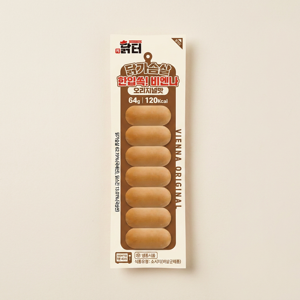 하루특가) 닭터 닭가슴살 비엔나 오리지널+청양고추 혼합팩, 64g, 20개