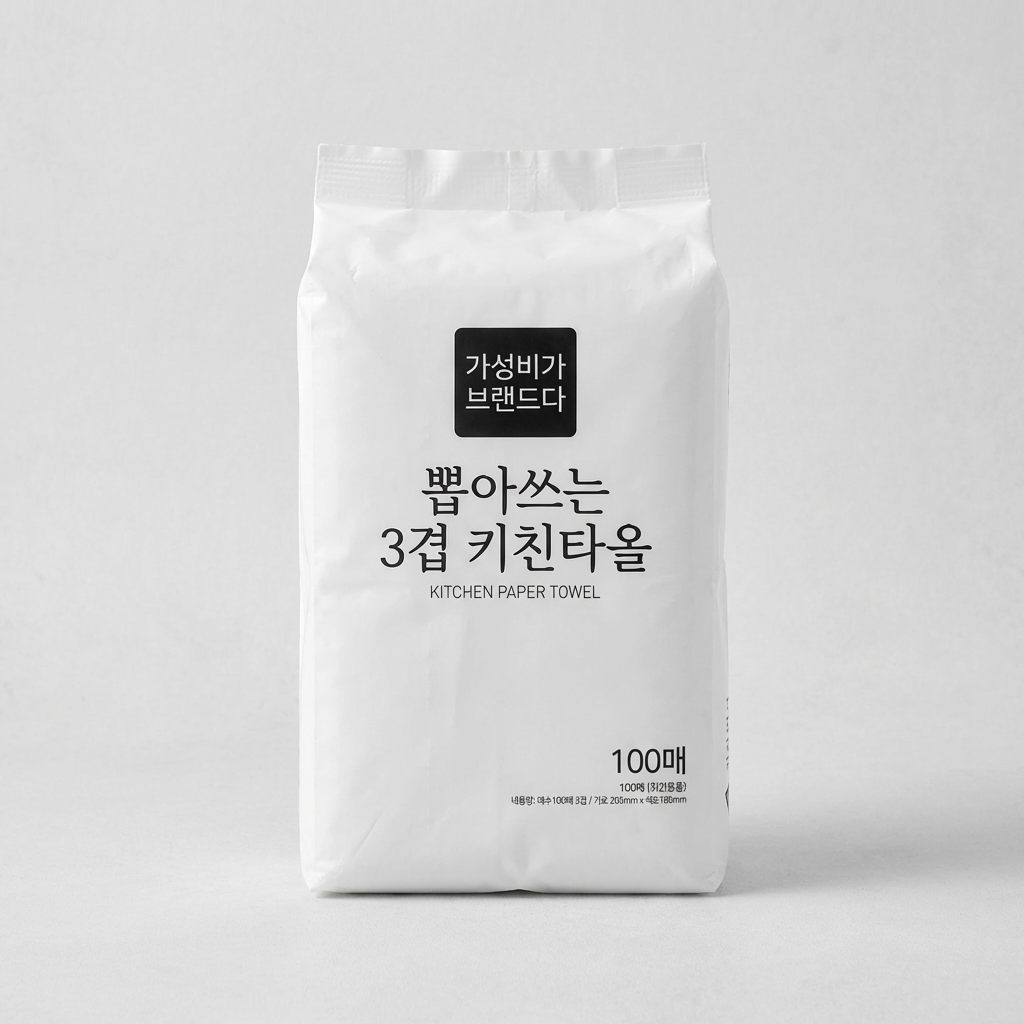 하루특가) 가성비가브랜드다 뽑아쓰는 3겹 키친타올, 100매, 9팩