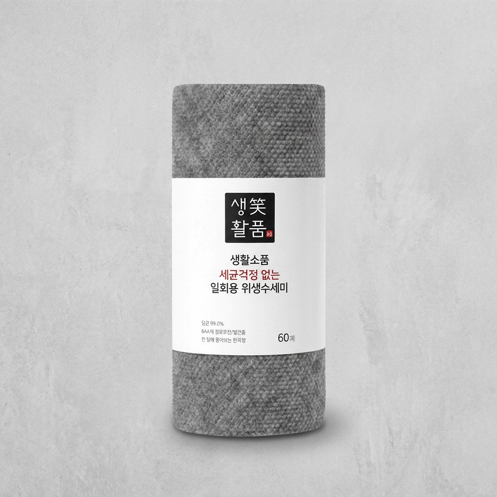 하루특가) 생활소품 일회용 위생수세미, 그레이, 60매, 4개