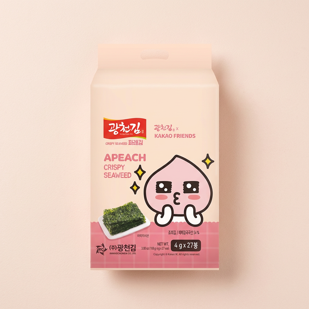 하루특가) 광천김 파래 도시락김 카카오프렌즈, 4g, 27봉